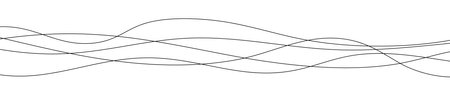 Thin curved wavy lines. Five black wavy lines on white background. Vector illustrationのイラスト素材