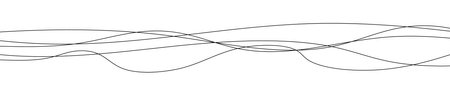 Thin curved wavy lines. Five black wavy lines on white background. Vector illustrationのイラスト素材