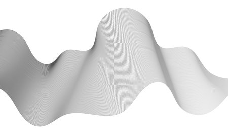 Abstract backdrop with gray wave gradient lines on white background. Modern technology background, wave design. Vector illustrationのイラスト素材