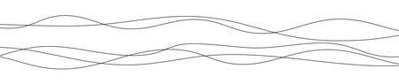 Thin curved wavy lines. Five black wavy lines on white background. Vector illustrationのイラスト素材
