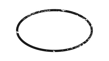 Grunge border in oval form. Dark textured frame with empty space on white background. Vector illustrationのイラスト素材
