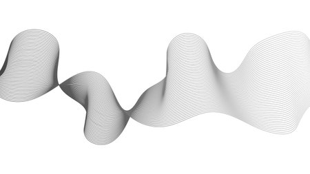Abstract backdrop with gray wave gradient lines on white background. Modern technology background, wave design. Vector illustrationのイラスト素材