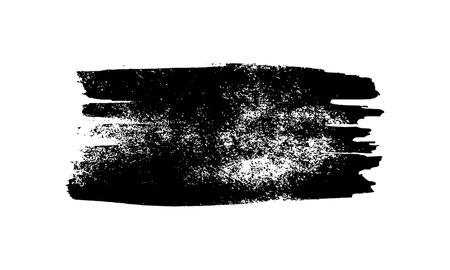 Black brush stroke. Hand drawn ink spot isolated on white background. Vector illustrationのイラスト素材