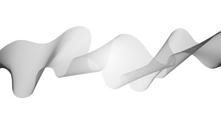 Abstract backdrop with gray wave gradient lines on white background. Modern technology background, wave design. Vector illustrationのイラスト素材