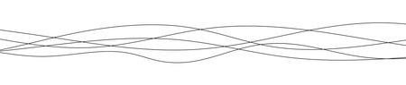 Thin curved wavy lines. Five black wavy lines on white background. Vector illustrationのイラスト素材