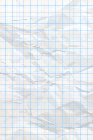 White clean crumpled paper background. Vertical crumpled checkered empty paper template for posters and banners. vector illustrationのイラスト素材