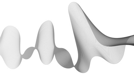 Abstract backdrop with gray wave gradient lines on white background. Modern technology background, wave design. Vector illustrationのイラスト素材