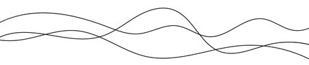 Thin curved wavy lines. Three black wavy lines on white background. Vector illustrationのイラスト素材