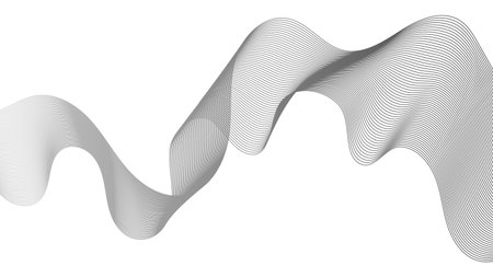 Abstract backdrop with gray wave gradient lines on white background. Modern technology background, wave design. Vector illustrationのイラスト素材