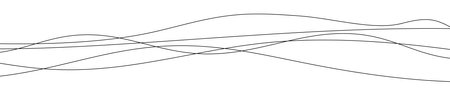 Thin curved wavy lines. Five black wavy lines on white background. Vector illustrationのイラスト素材