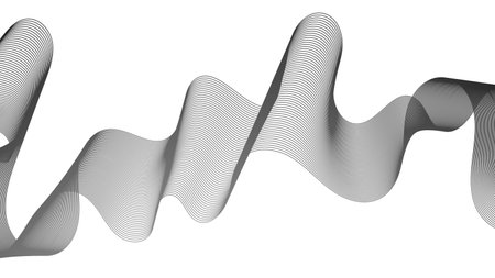 Abstract backdrop with gray wave gradient lines on white background. Modern technology background, wave design. Vector illustrationのイラスト素材