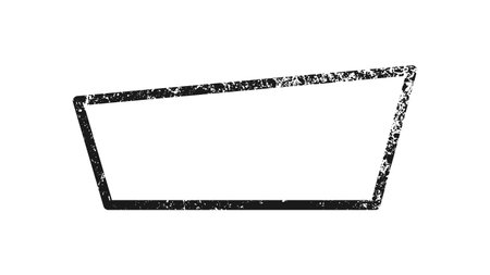 Grunge border in trapezoid form. Dark textured frame with empty space on white background. Vector illustrationのイラスト素材