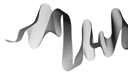 Abstract backdrop with gray wave gradient lines on white background. Modern technology background, wave design. Vector illustrationのイラスト素材