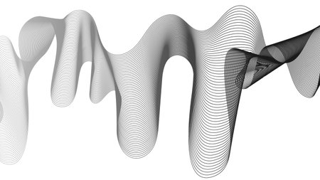 Abstract backdrop with gray wave gradient lines on white background. Modern technology background, wave design. Vector illustrationのイラスト素材