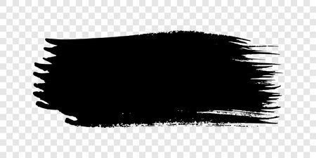 Black brush stroke. Hand drawn ink spot isolated on transparent background. Vector illustrationのイラスト素材