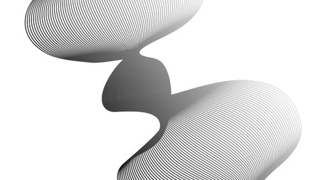 Abstract backdrop with gray wave gradient lines on white background. Modern technology background, wave design. Vector illustrationのイラスト素材