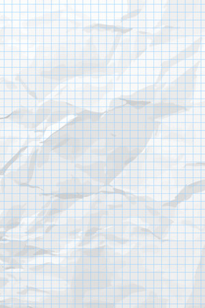 White clean crumpled paper background. Vertical crumpled checkered empty paper template for posters and banners. vector illustrationのイラスト素材