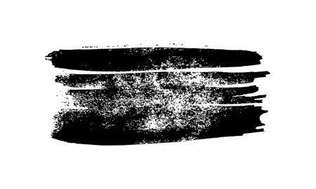 Black brush stroke. Hand drawn ink spot isolated on white background. Vector illustrationのイラスト素材