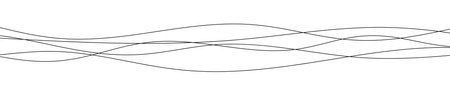 Thin curved wavy lines. Five black wavy lines on white background. Vector illustrationのイラスト素材