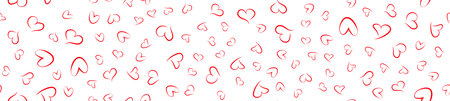 Red heart seamless pattern on a white background. Love, romantic and wedding design. Valentines day...