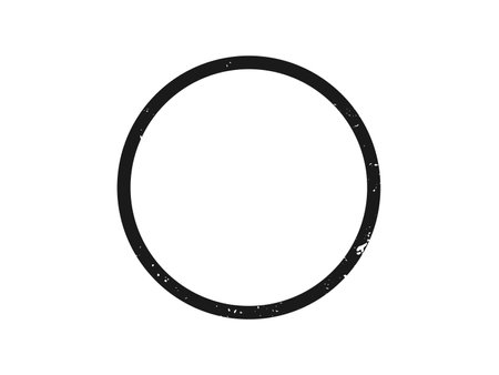 Grunge border in circle form. Dark textured frame with empty space on white background. Vector illustrationのイラスト素材