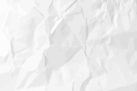White clean crumpled paper background. Horizontal crumpled empty paper template for posters and banners. vector illustrationのイラスト素材