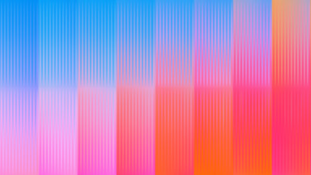 Colorful frosted ribbed glass texture background. Gradient reflections on a corrugated glass surface. Luxurious glossy surface with a warm gradient glow. Vector Illustrationのイラスト素材
