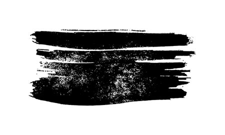 Black brush stroke. Hand drawn ink spot isolated on white background. Vector illustrationのイラスト素材