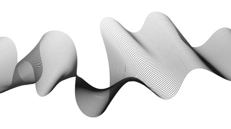 Abstract backdrop with gray wave gradient lines on white background. Modern technology background,...