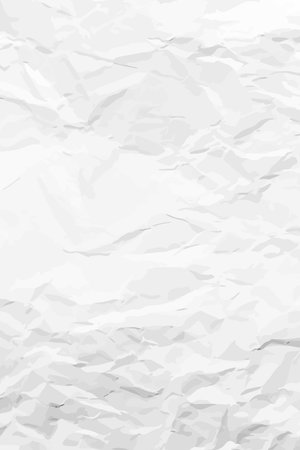 White clean crumpled paper background. Vertical crumpled empty paper template for posters and banners. vector illustrationのイラスト素材