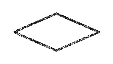 Grunge border in rhombus form. Dark textured frame with empty space on white background. Vector illustrationのイラスト素材