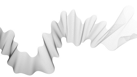 Abstract backdrop with gray wave gradient lines on white background. Modern technology background,...