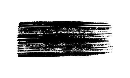Black brush stroke. Hand drawn ink spot isolated on white background. Vector illustrationのイラスト素材