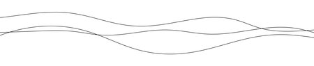 Thin curved wavy lines. Three black wavy lines on white background. Vector illustration