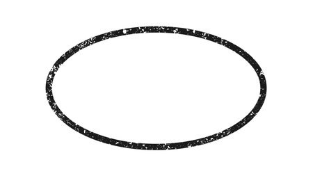 Grunge border in oval form. Dark textured frame with empty space on white background. Vector illustrationのイラスト素材
