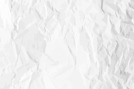 White clean crumpled paper background. Horizontal crumpled empty paper template for posters and banners. vector illustrationのイラスト素材