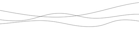 Thin curved wavy lines. Three black wavy lines on white background. Vector illustrationのイラスト素材