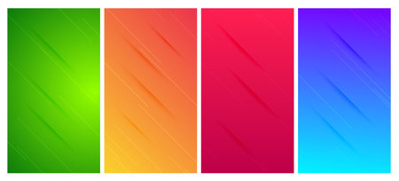 Set of four abstract gradient backgrounds with lines and shadows. Header banner. Bright abstract...