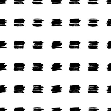 Seamless pattern with dark hand drawn scribble smear on white background. Abstract grunge texture. vector illustrationのイラスト素材
