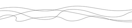 Thin curved wavy lines. Four black wavy lines on white background. Vector illustrationのイラスト素材