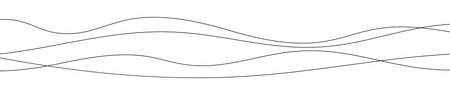 Thin curved wavy lines. Four black wavy lines on white background. Vector illustration