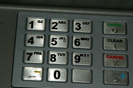 Close up shot of an ATM Keypad