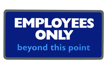 Employees only sign board in a hawaiian complexの写真素材