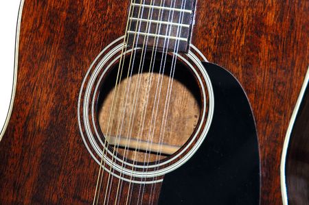 Extreme Close up shot of guitar strings