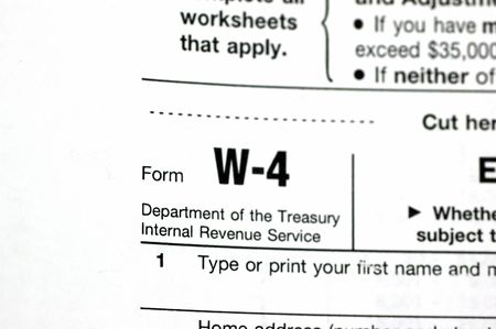 W4 form against a white back groundの写真素材