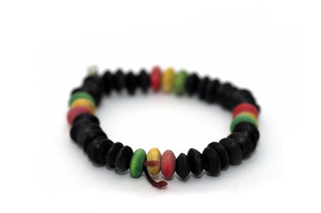 A Bead bracelet isolated against a white backgroundの写真素材