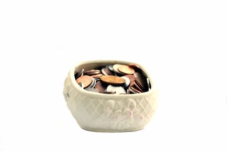Box of coins with concept of luckの写真素材