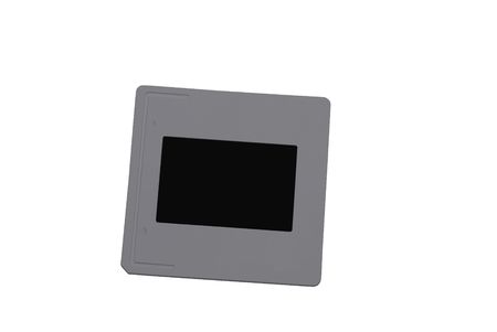 A single slide film isolated on whiteの写真素材
