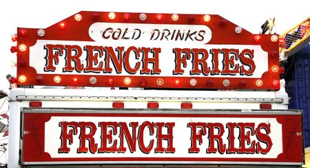 A french fries shop at a local carnivalの写真素材