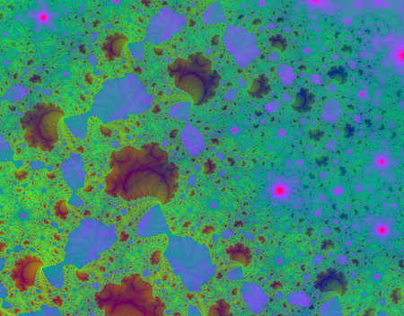 Fractal rendering of colorful and beautiful coral reef